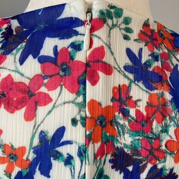 Calvin Klein Women's Puff-Sleeve Midi Dress, Atlantis Multi Size 6 Floral - Picture 10 of 14